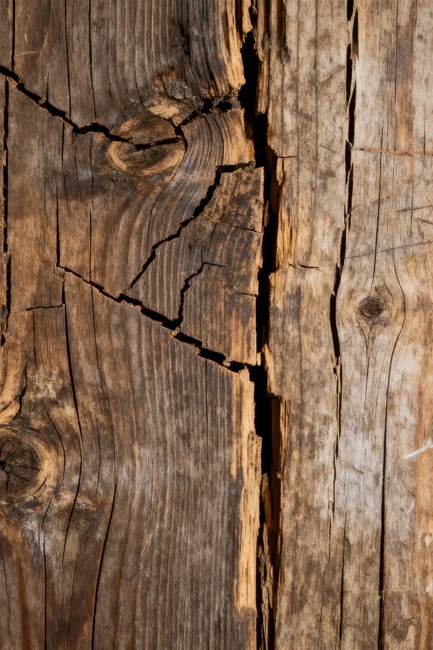 Detail of old cracked wood.